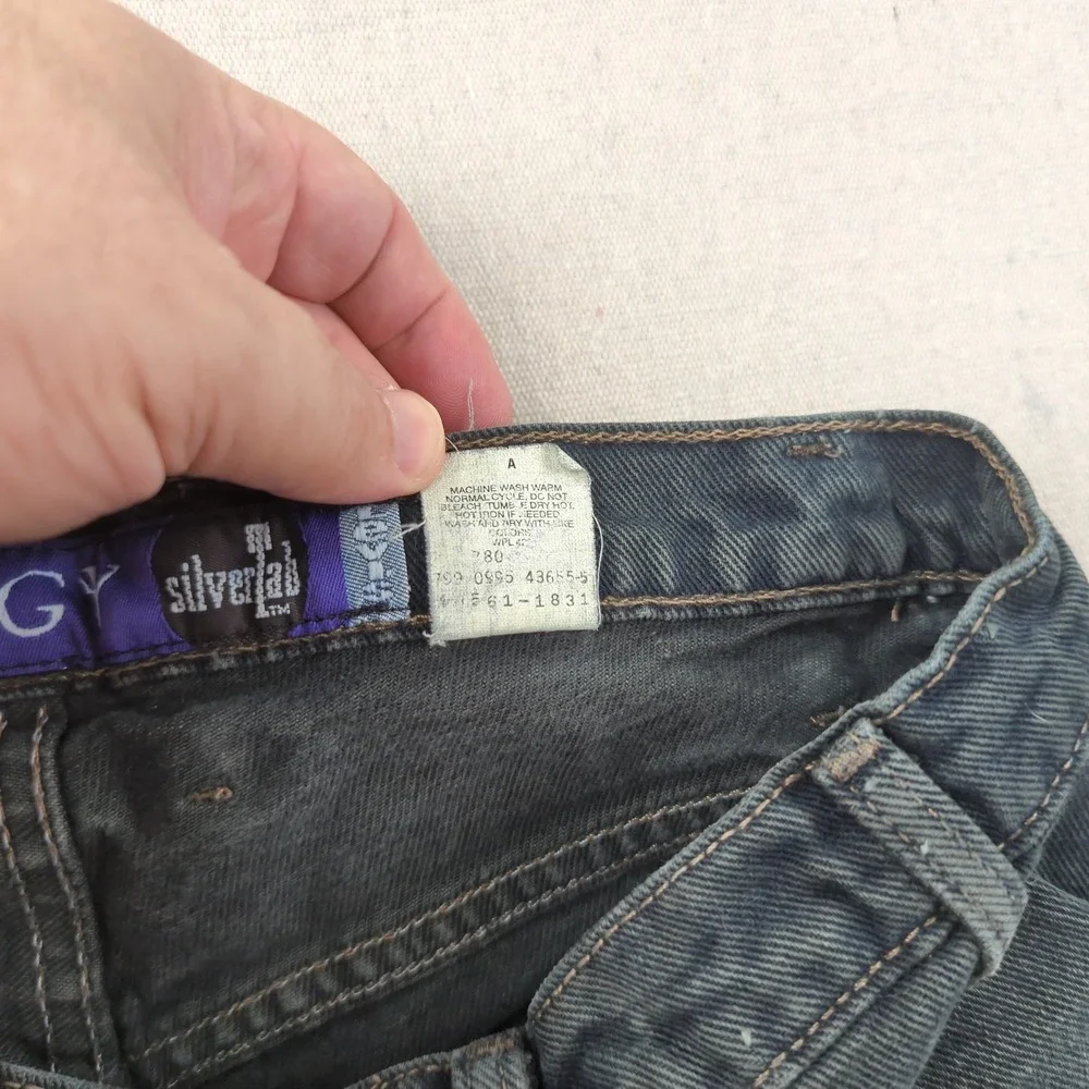 Vintage Levis Jeans Mens 32x34 Black Silvertab Baggy Faded Skater Made in USA